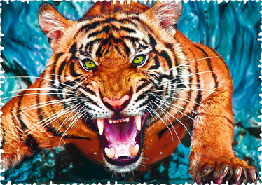 Trefl Crazy Shapes - Facing a tiger palapeli 600 palaa