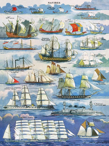 New York Puzzle Company Ships - Navires palapeli 1000 palaa