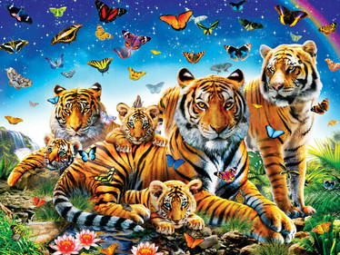 Master Pieces XXL palat - Tiger & Butterflies palapeli 300 palaa