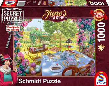 Schmidt Secret Puzzle June's Journey Tea in the Garden 1000 palapeli