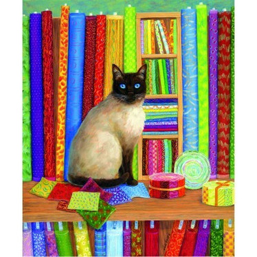 SunsOut Linda Elliott  Quilt Shop Cat palapeli 1000 palaa