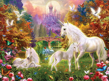SunsOut Jan Patrik Krasny - Castle Unicorns palapeli 1000 palaa