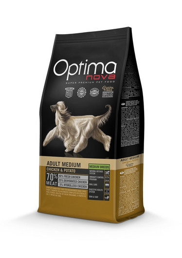 Optimanova dog adult medium chicken&potato alk. 2 kg