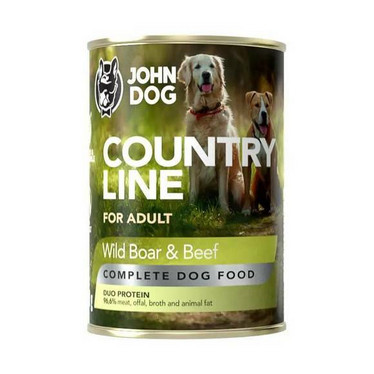 John Dog Country Line villisika ja naudanliha täysravinto 800g