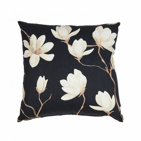 Magnoliankukka tyynypäällinen musta