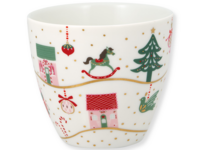 Stoneware Latte cup Laura christmas gold