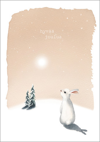 Joulukortti pupu ja tähti