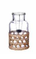 Candle lantern with rattan frame