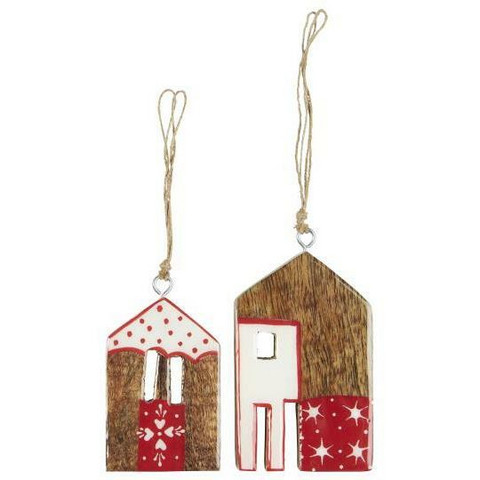 House for hanging 2 asstd w/red and white pattern