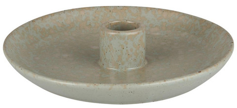 Candle holder f/dinner candle green/natural