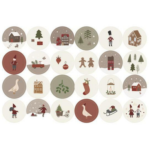 Sheet w/24 Christmas stickers