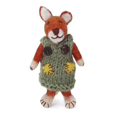 Small Girly Fox with Green Dress
