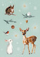 Sticker postcard animals