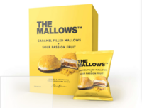The Mallows vaahtokarkit  karamellilla sekä kirpeällä passiohedelmällä.