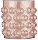 Candle holder f/tealight w/bubbles pink glass