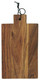 Cutting board rectangular w/leather string oiled acacia wood