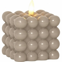 Bubble candle beige with timer