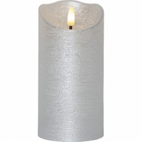 Rustic silver led candle with timer