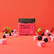 Blackcurrant flavored wine gum coated with strawberry powder.