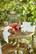 Candle holder f/dinner candle w/handle wavy edge
