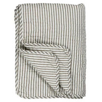 Quilt white w/soil coloured stripes
