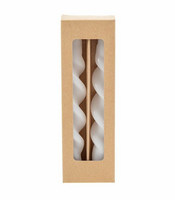 White spiral candle, 2 pcs