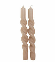 Beige spiral candle, 2 pcs in a package