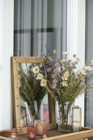 Wall mirror w/bamboo braid