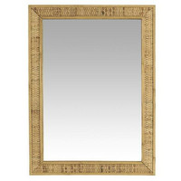 Wall mirror w/bamboo braid