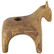 Horse candle holder f/dinner candle UNIQUE wood off white, hand carved