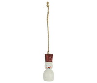 Snowman decoration with glitter hat 2 sizes