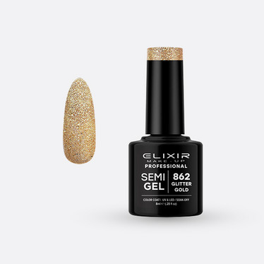Elixir Semi Gel - # 862 (Glitter Gold) 8ml