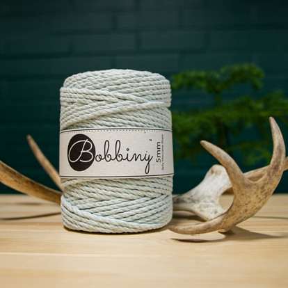 3PLY Makramelanka 5mm, MILKY GREEN
