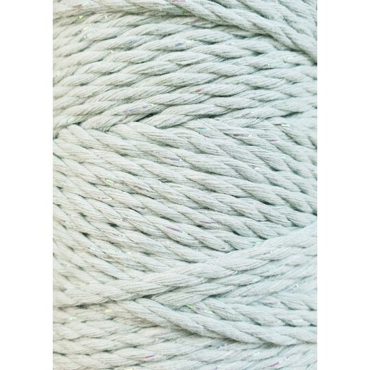 3PLY MAKRAMELANKA 3MM - GLOSSY MILKY GREEN - Bobbiny