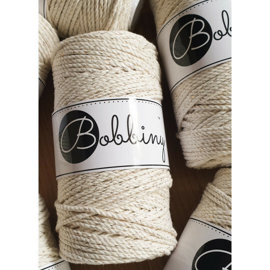 3PLY MAKRAMELANKA 3MM - GOLDEN NATURAL - Bobbiny