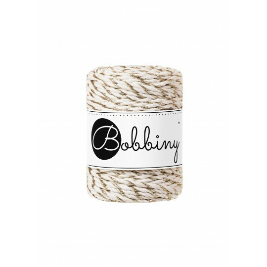 3PLY MAKRAMELANKA 3MM - GOLDEN TWIST - Bobbiny