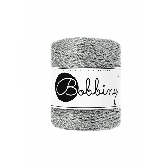 HOPEA - 3PLY METALLINEN MAKRAMELANKA 3MM, BOBBINY