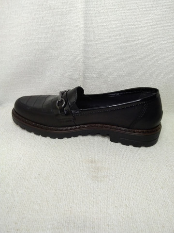Rieker 54862-01 Minesota naisten nahka loafer, musta