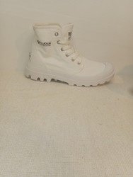 Valkoiset Palladium Pampa Hi Organic tennarit