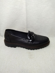 Rieker 54862-01 Minesota naisten nahka loafer, musta