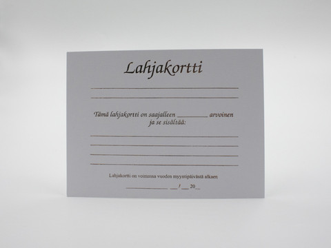 Lahjakorttipohja valkoinen martioitu 50 kpl