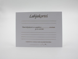 Lahjakorttipohja valkoinen martioitu 5 kpl