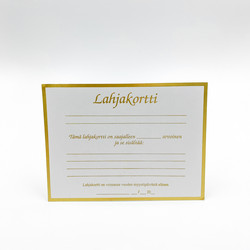 Lahjakorttipohja valkoinen helmiäinen 50 kpl