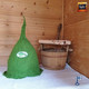 Satu-saunahattu SaunaSauruksen Sauna - Kevään vihreä- koko L-M-S