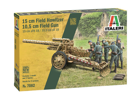 Italeri 1/72 15cm Field Howitzer 10,5cm Field Gun