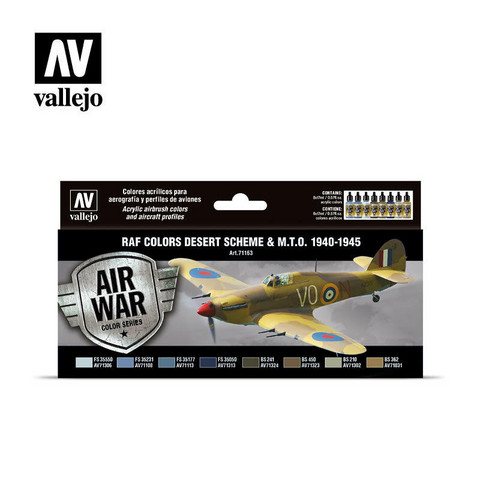 Vallejo Model Air 71.163 RAF colors Desert Scheme & M.T.O. 1940-1945 maalisetti 8x17ml