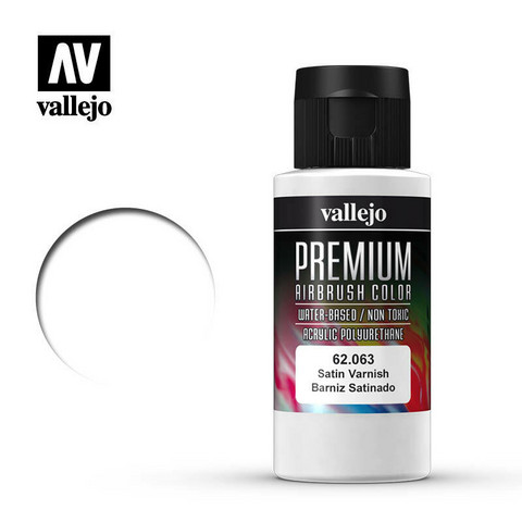 Vallejo 62.063 Premium Airbrush Color Satin Varnish 60ml lakka