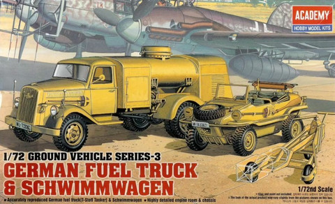 Academy 1/72 German Fuel Truck & Schwimmwagen
