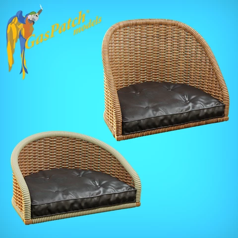 GasPatch Models 1/72 British Wicker Seat Full Back - Short and Tall No Leather