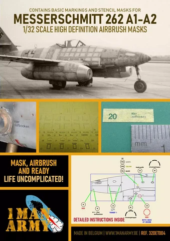 1ManArmy 1/32 Messerschmitt Me 262 A1-A2 maalausmaski